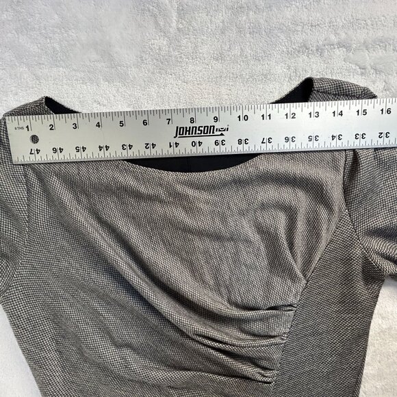 MaxMara Womens Gray Long Sleeve Ruched Knee-Length Sheath Dress Gray Italy Made - Picture 6 of 8